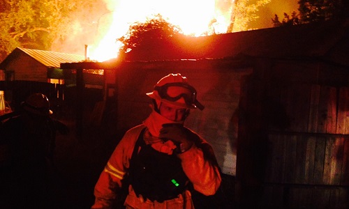 Firefighter at Valley Fire