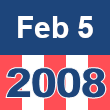 Small square graphic with 'Feb 5 2008' written on a patriotic background composed of red, white, and blue