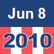 Small square graphic with 'Jun 8 2010' written on a patriotic background composed of red, white, and blue
