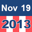 Small square graphic with 'Nov 19 2013' written on a patriotic background composed of red, white, and blue