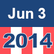 Small square graphic with 'Jun 3 2014' written on a patriotic background composed of red, white, and blue