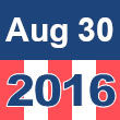 Small square graphic with 'Aug 30 2016' written on a patriotic background composed of red, white, and blue
