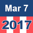 Small square graphic with 'Mar 7 2017' written on a patriotic background composed of red, white, and blue