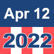 Small square graphic with 'Apr 12 2022' written on a patriotic background composed of red, white, and blue