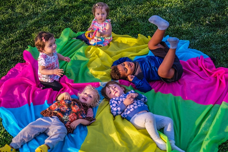 Children having fun playing at park 